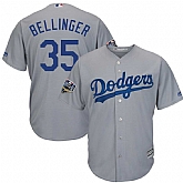Dodgers 35 Cody Bellinger Gray 2018 World Series Cool Base Player Jersey Dzhi,baseball caps,new era cap wholesale,wholesale hats